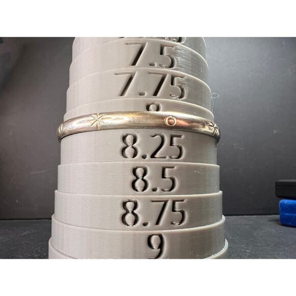 Vintage Sterling Silver Stamped Star & Dot Bangle Bracelet – Size 8.25 - Picture 11 of 12